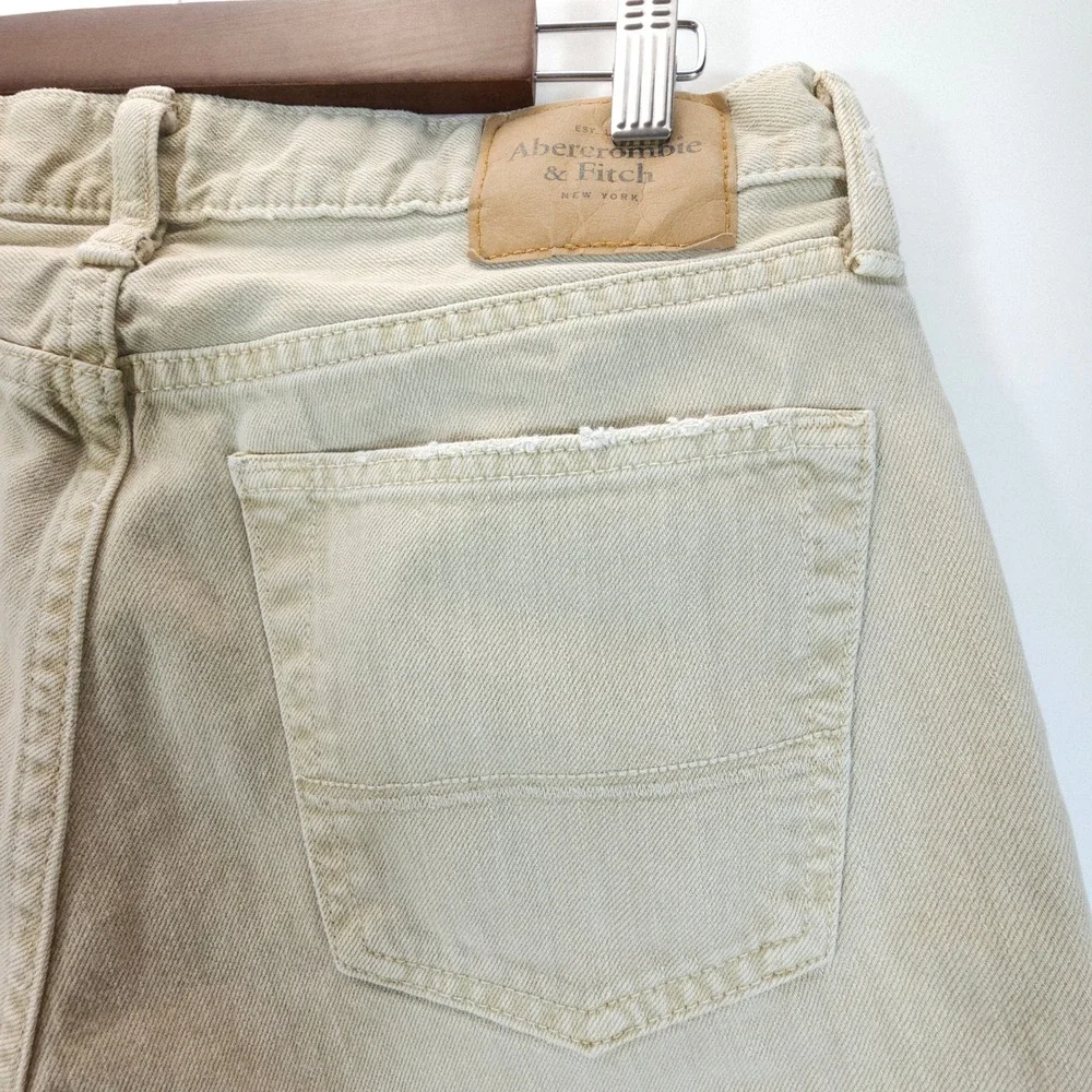 Y2K Abercrombie & Fitch‎ Jeans Mens 32x30 Tan Skinny Fit Streetwear Skate Denim